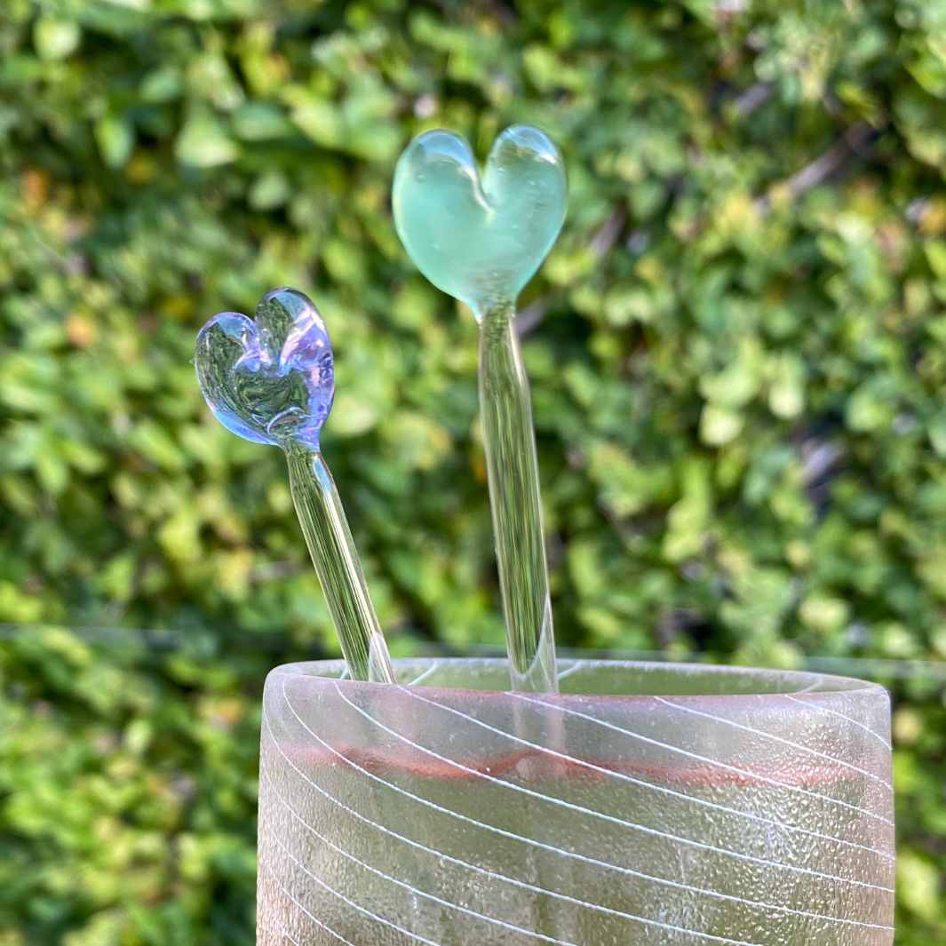 Heart swizzle sticks by Wearing Glass