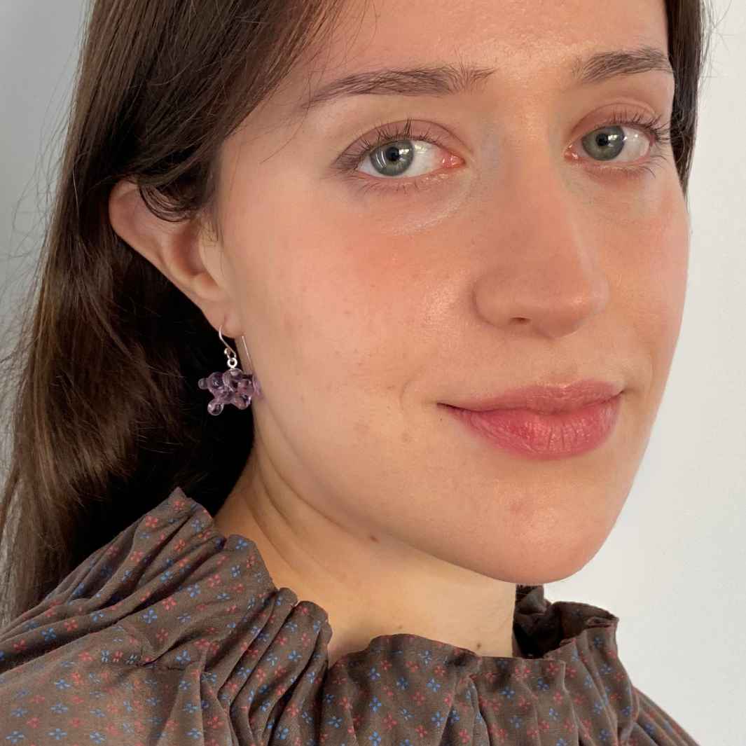 Cloud Earrings | Lilac | Wearing Glass