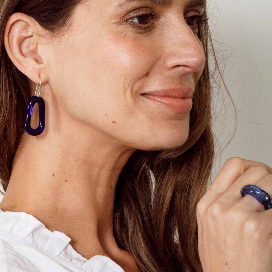 Wearing Glass | Bubble Ring | Blue