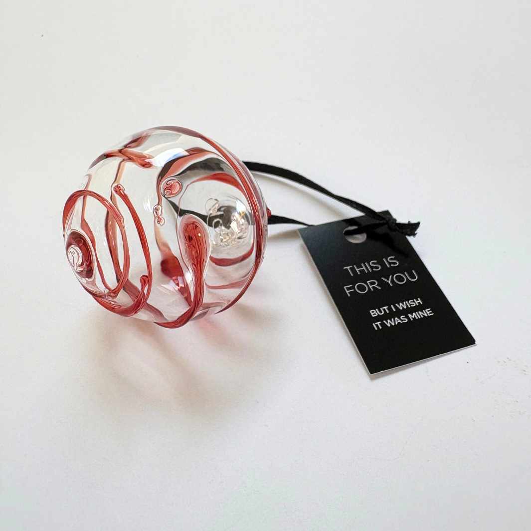 Wearing Glass | Blown glass Christmas Bauble | Red Swirl