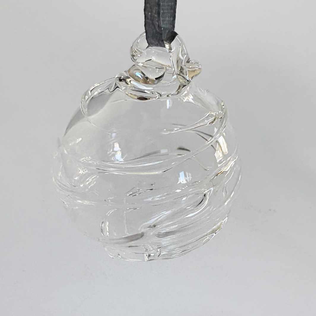 Wearing Glass | Blown glass Christmas Bauble | Clear Swirl