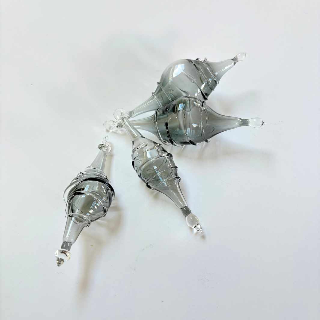Wearing Glass | Blown glass Christmas Bauble | Smoke