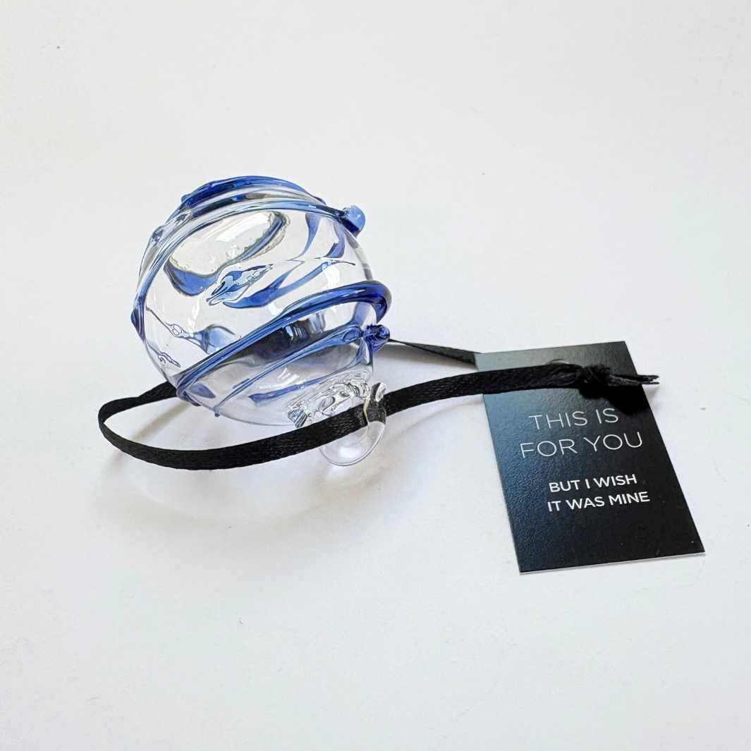 Wearing Glass | Blown glass Christmas Bauble | Blue Swirl