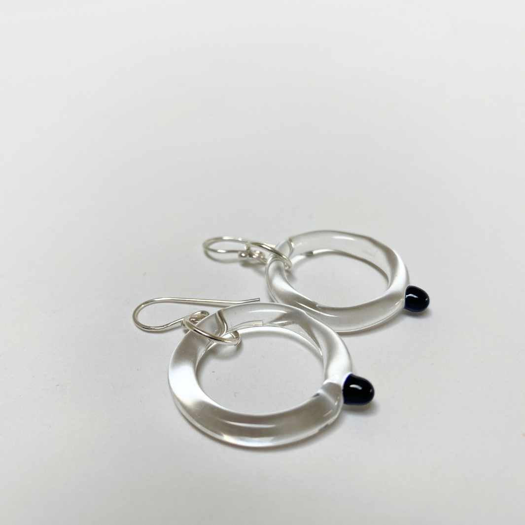 Wearing Glass | Dot Earrings | Black