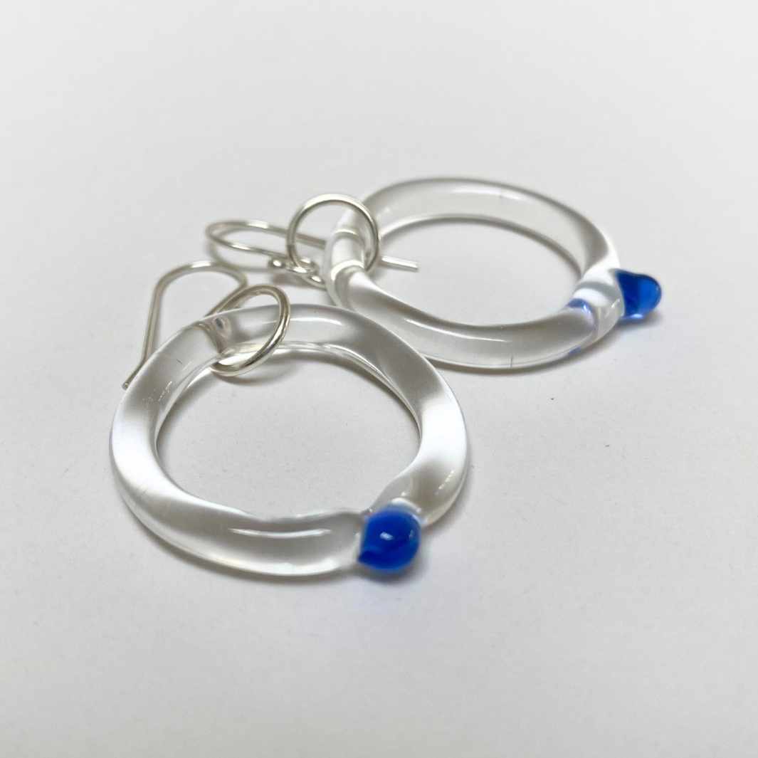 Wearing Glass | Dot Earrings | Blue