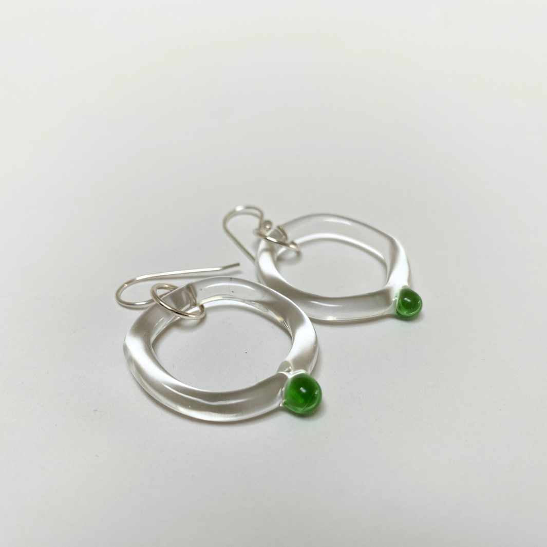 Wearing Glass | Dot Earrings | Green