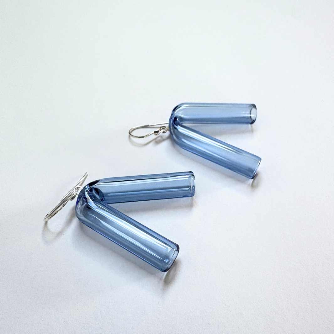 Wearing Glass | Angle Earrings | Ice Blue