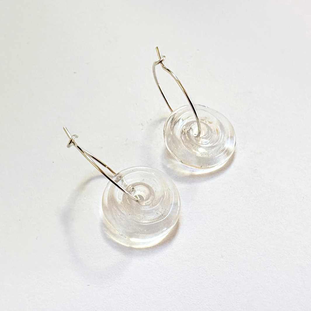 Wearing Glass | Clear Spiral Hoops