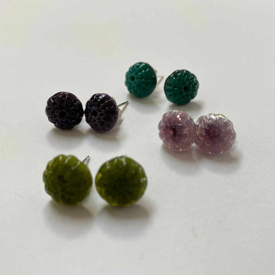 Glass Kina Stud Earring
