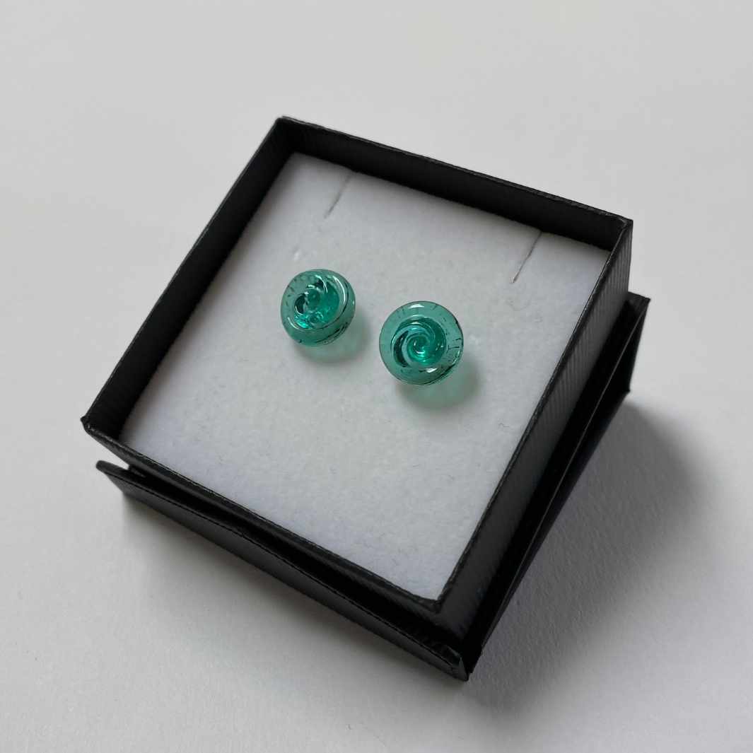 Koru Studs - Wearing Glass