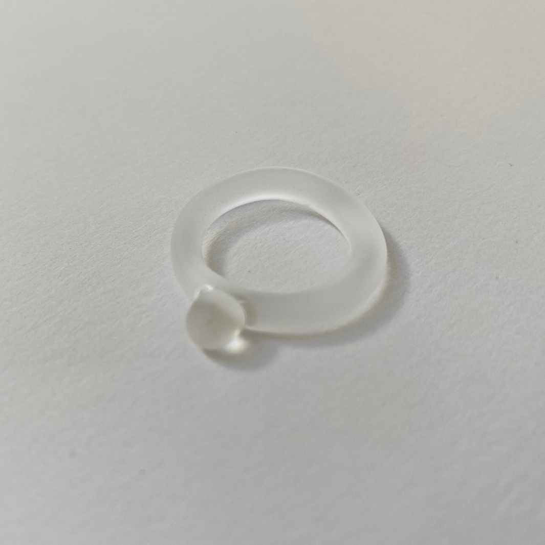 Handcrafted glass ring by Wearing Glass.