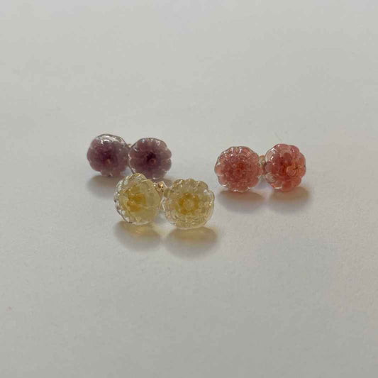 Glass Anenome Stud Earring