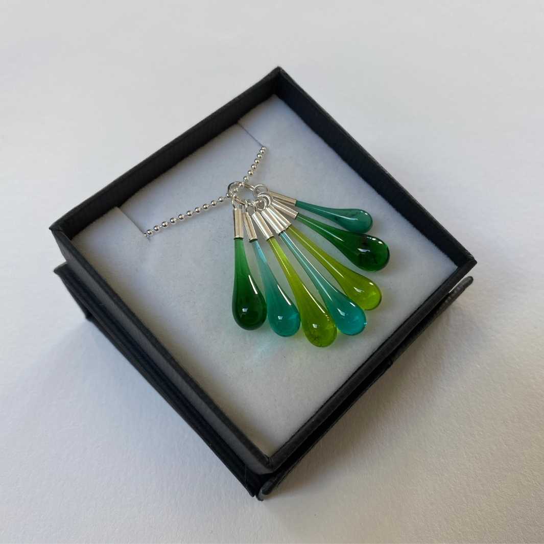 Droplet Cluster Pendant - Wearing Glass