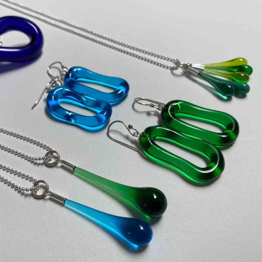 Organic Earrings - Wearing Glass