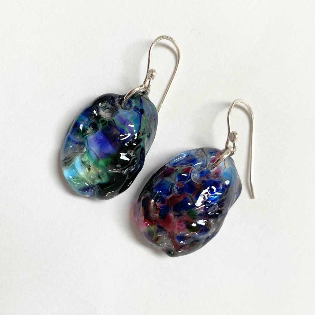 Glass Paua Abalone Earrings