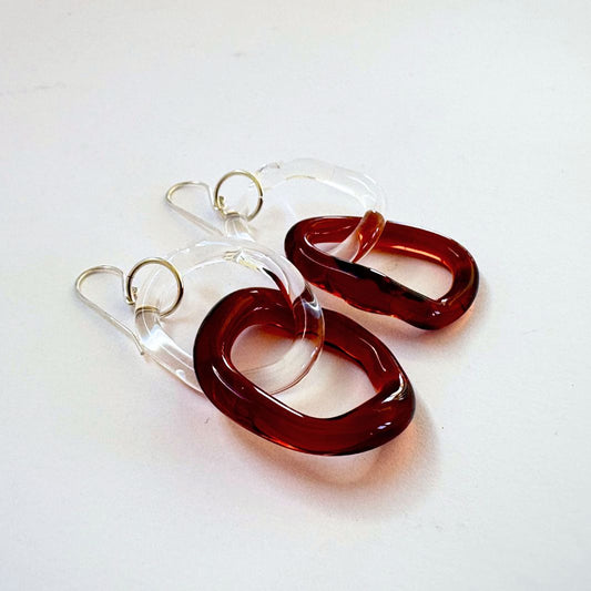 Wearing Glass | Link Earrings | Amber