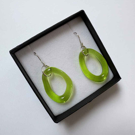 Wearing Glass | Organic Earrings | Lime