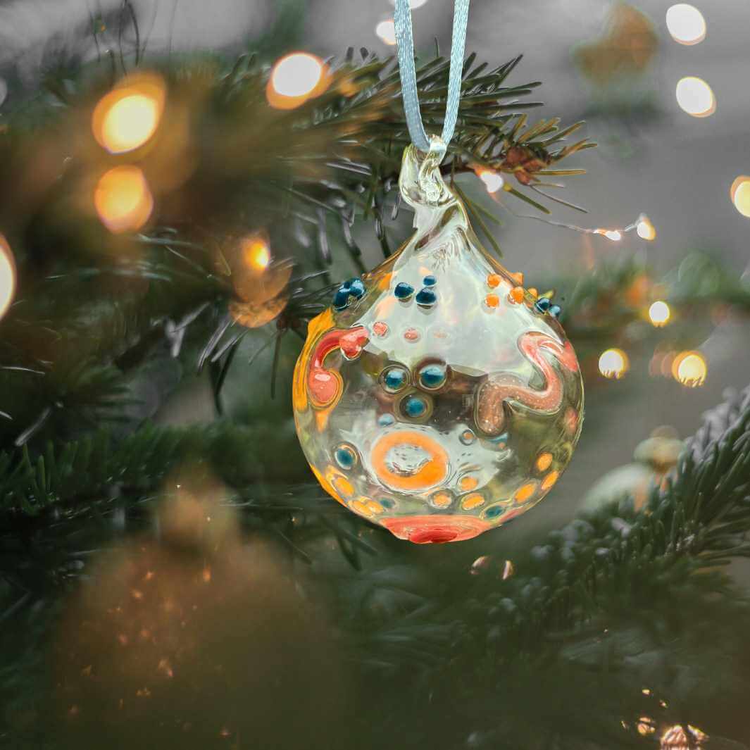Blown Glass Christmas Bauble by Wearing Glass