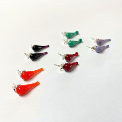 Glass Drip Studs | All Colours | Wearing Glass