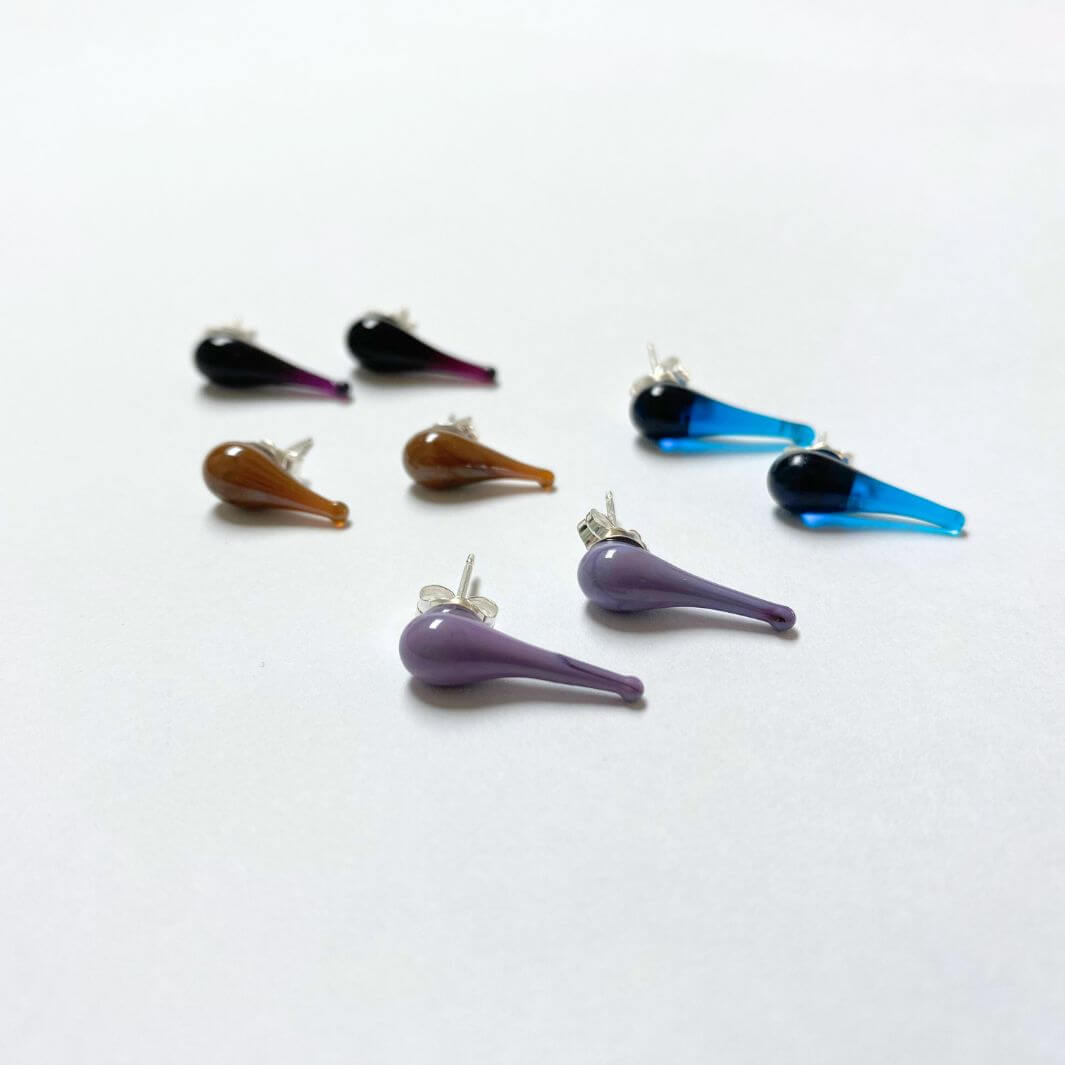 Glass Drip Studs | All Colours | Wearing Glass