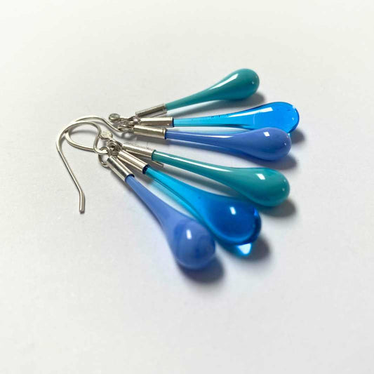 Wearing Glass | Droplet Cluster Earrings | Teal