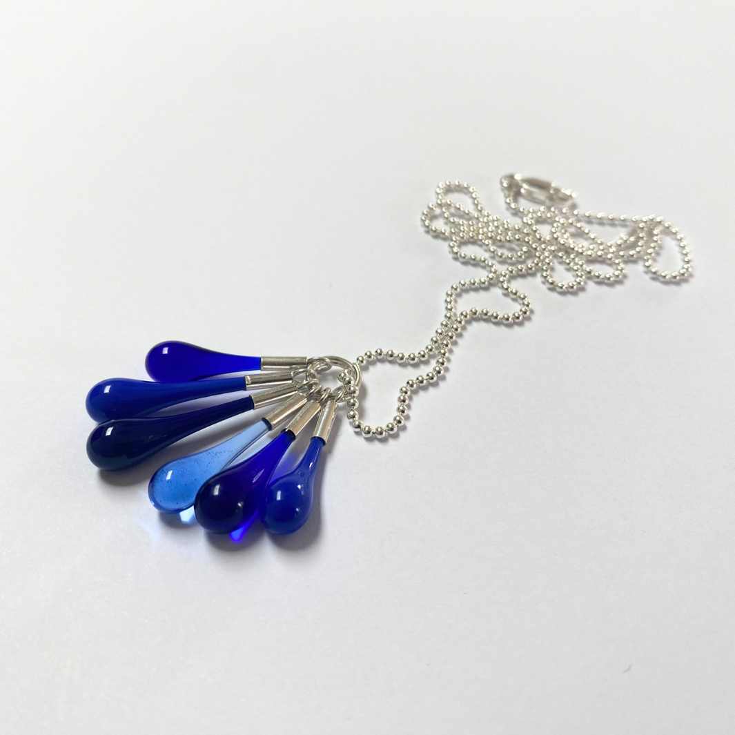 Wearing Glass | Cluster Droplet Pendant | Blue