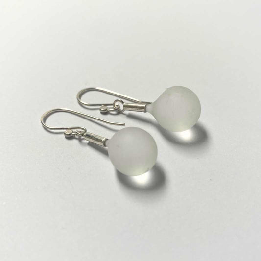 Wearing Glass | Sea Glass Earrings | Clear