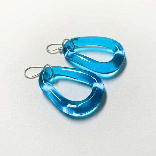 Wearing Glass | Teal Loop Earrings