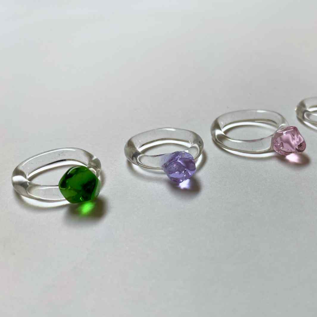 Faceted Glass Rings