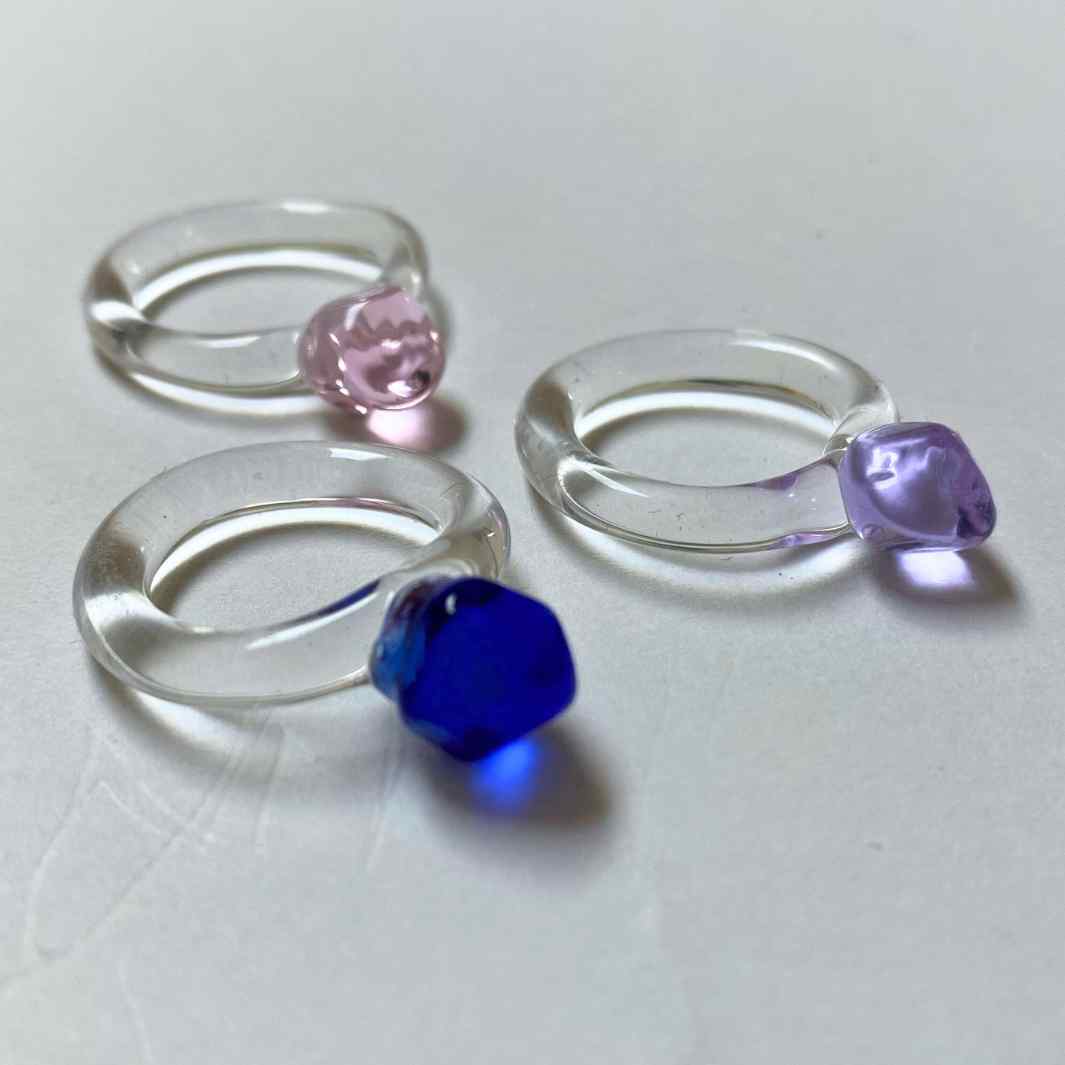 Faceted Glass Rings