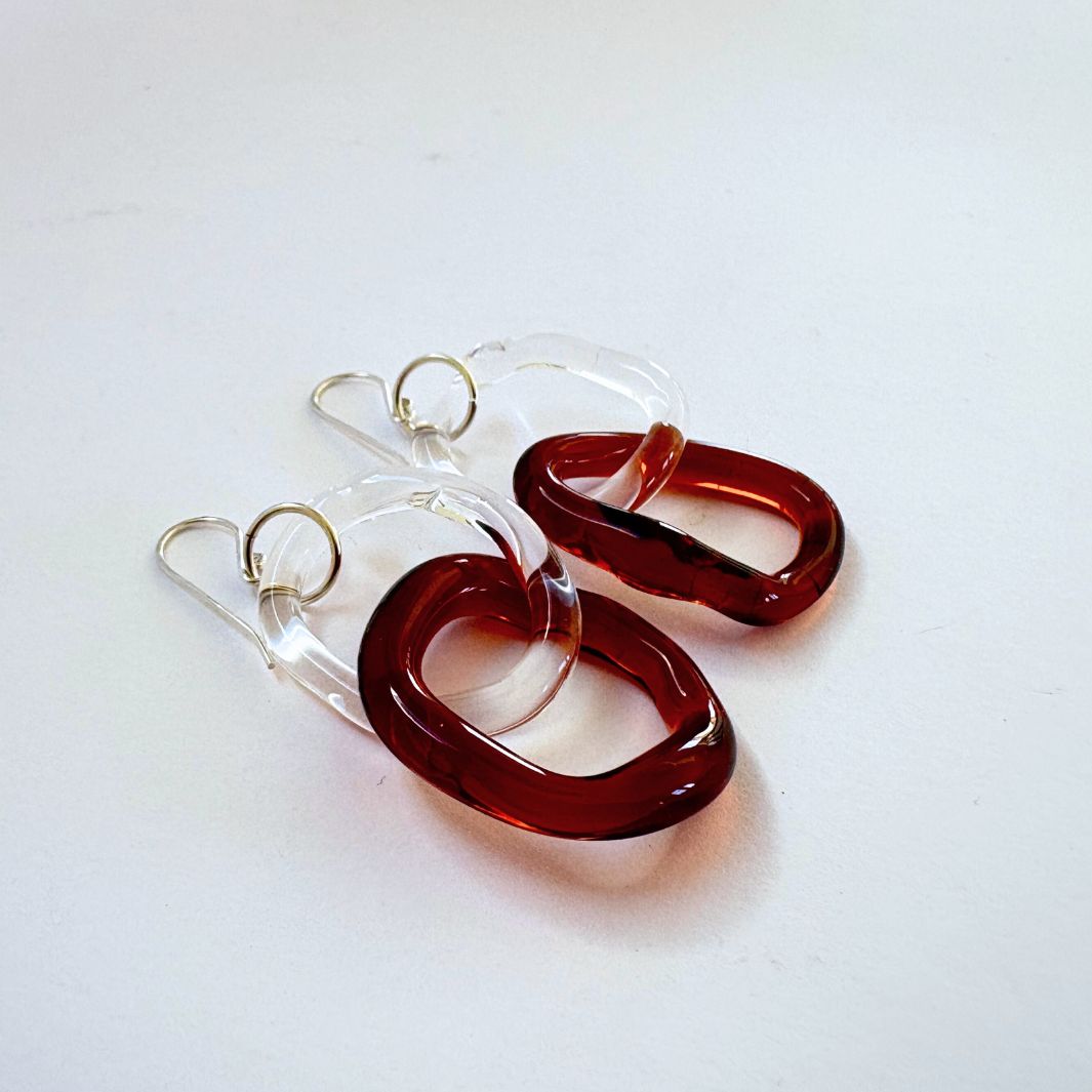 Wearing Glass | Link Earrings | Amber