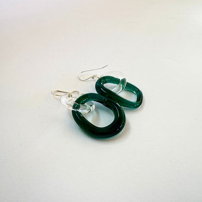 Wearing Glass | Link Earrings | Dark Teal
