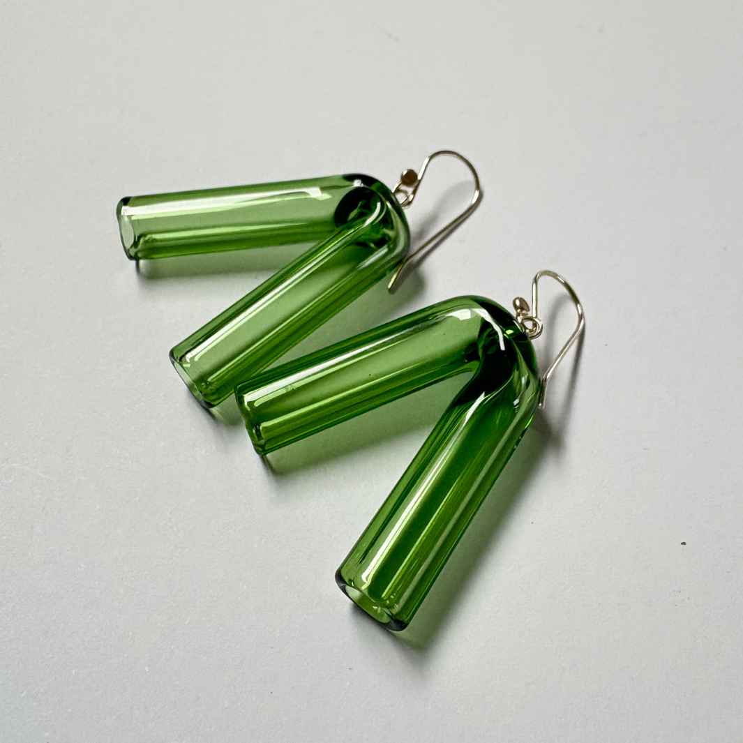 Wearing Glass | Green Angle Earrings