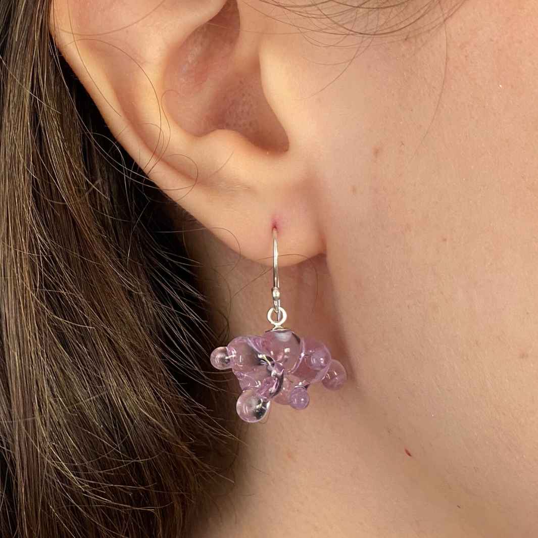 Cloud Earrings | Lilac | Wearing Glass