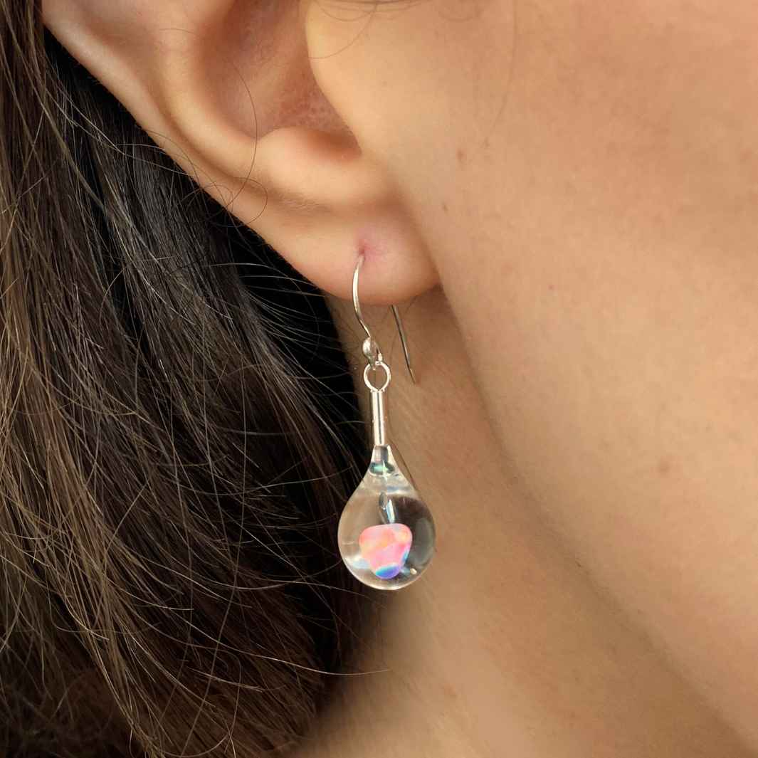 Opal Drop Earrings | Crystal Opal | Wearing Glass