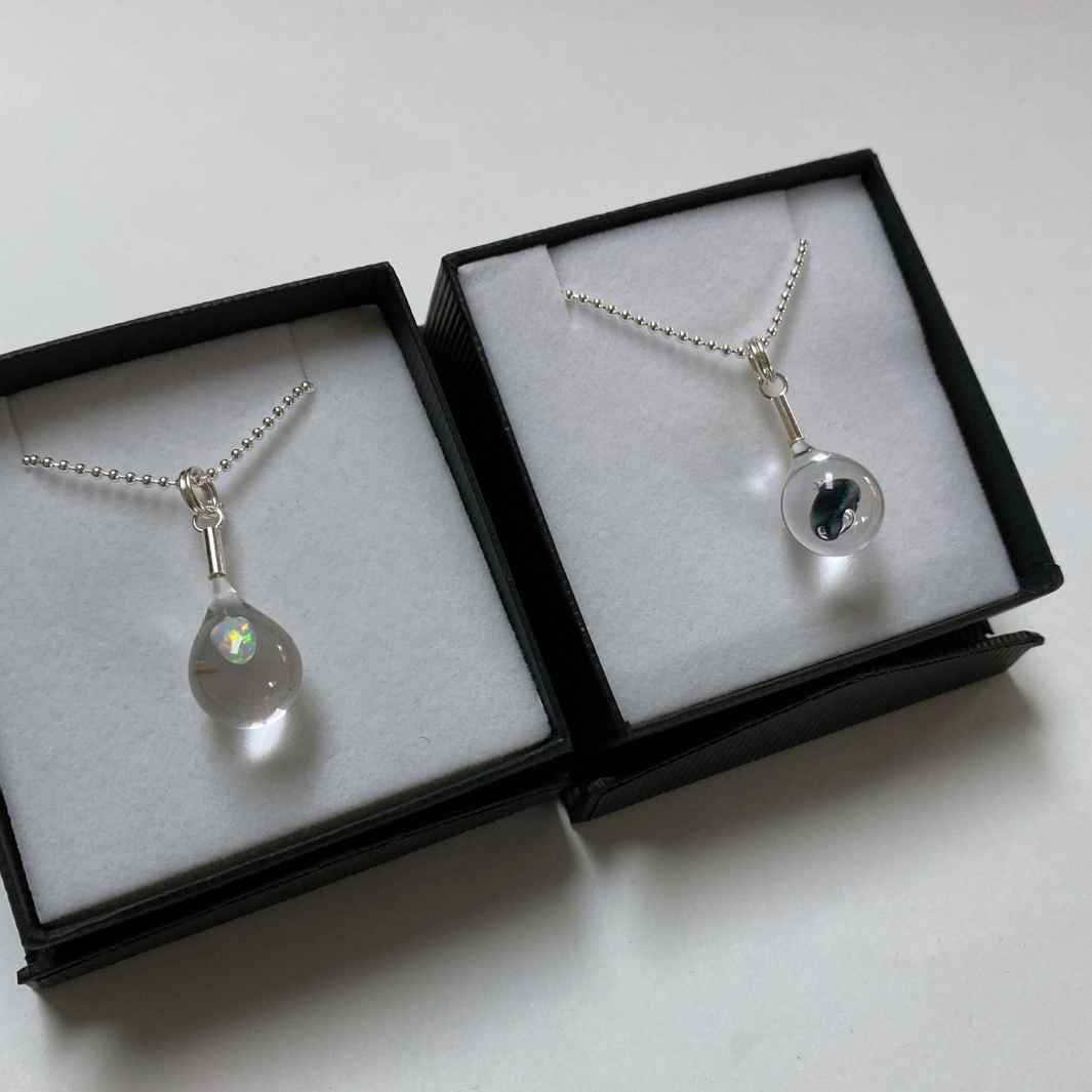 Opal Drop Pendant | Crystal Opal | Black Opal | Wearing Glass