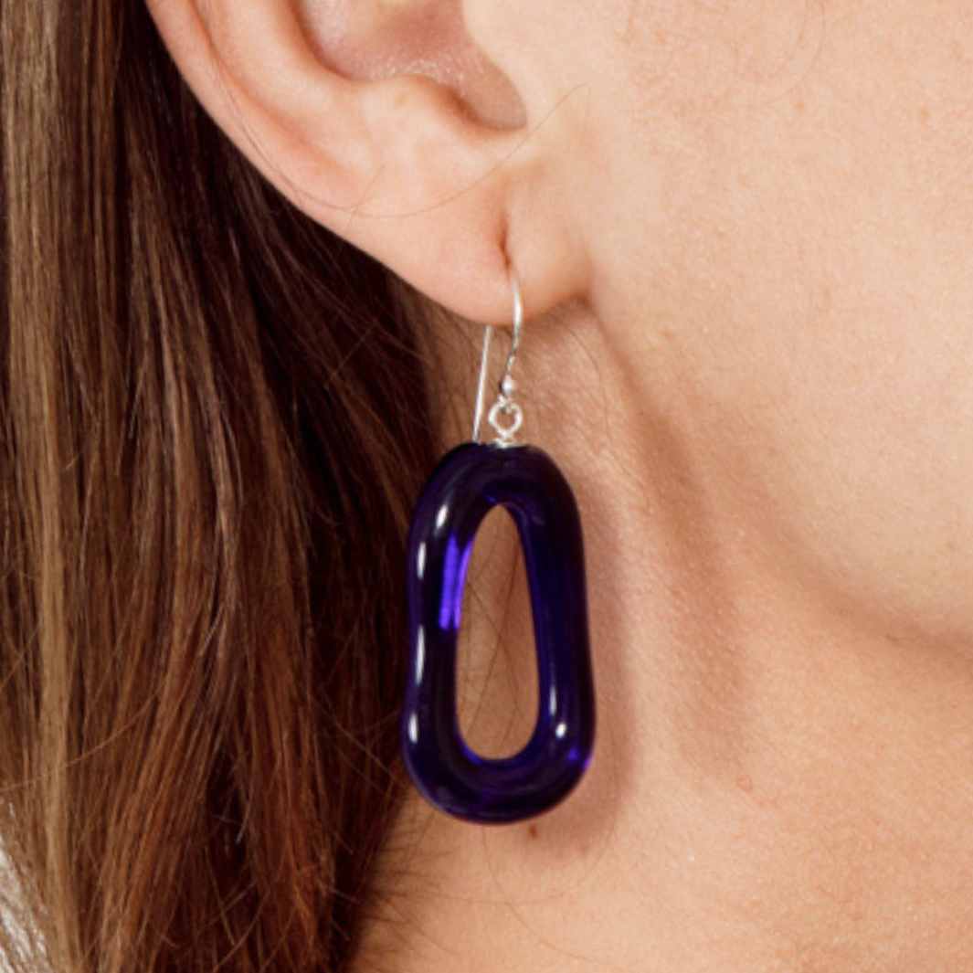 Wearing Glass | Organic Earrings | Cobalt