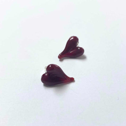 Studio Sale | Heart Studs | Wearing Glass