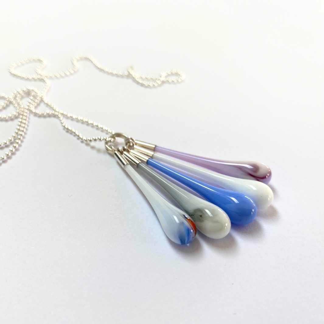 Wearing Glass | Cluster Droplet Pendant | Marbled