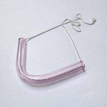 Wearing Glass | Arc Necklace | Pink