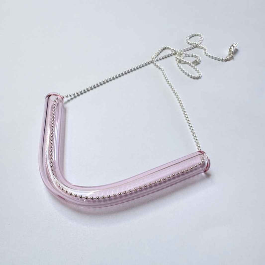 Wearing Glass | Arc Necklace | Pink