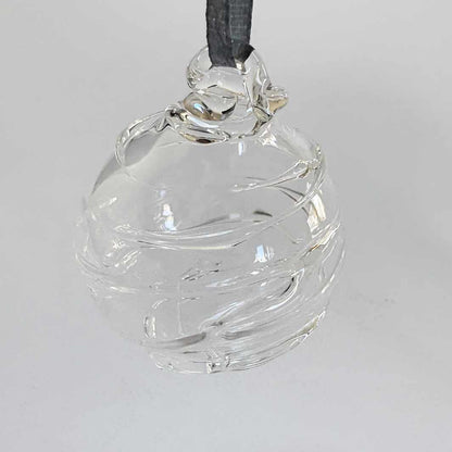 Wearing Glass | Blown glass Christmas Bauble | Clear Swirl
