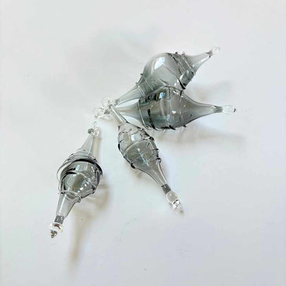 Wearing Glass | Blown glass Christmas Bauble | Smoke