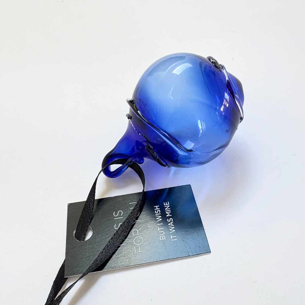 Wearing Glass | Blown glass Christmas Bauble | Cobalt Swirl