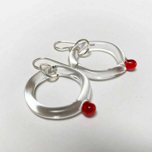 Wearing Glass | Dot Earrings | Red