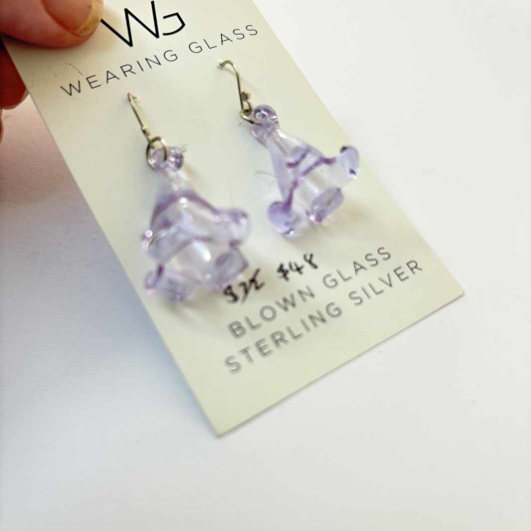 Wearing Glass | Flower Earrings | Lilac