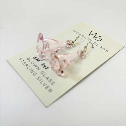 Wearing Glass | Flower Earrings | Pink