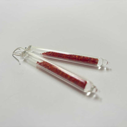 Wearing Glass | Frit Earrings | Red