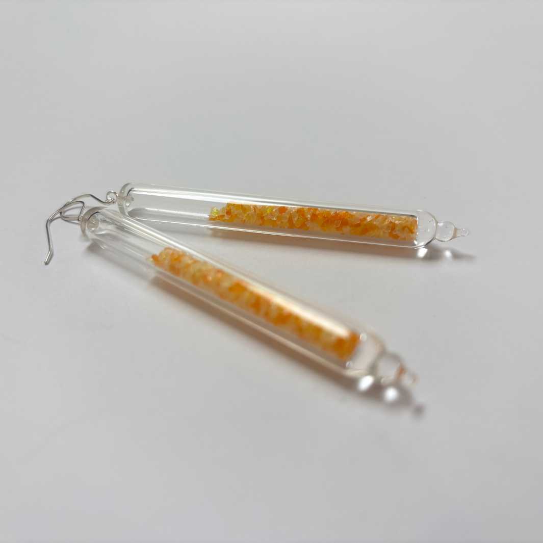 Wearing Glass | Frit Earrings | Yellow