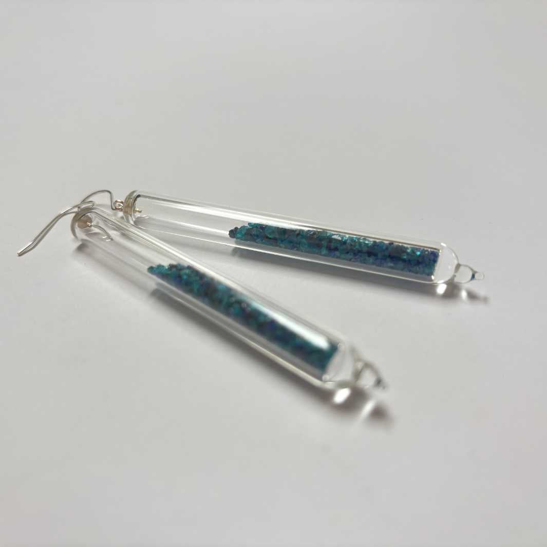 Wearing Glass | Frit Earrings | Demin